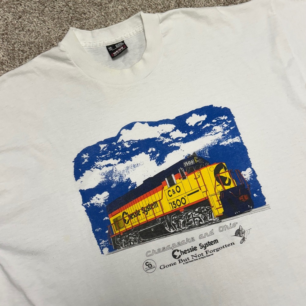 Vintage Chessie System Chesapeake And Ohio Train Tshirt Size XXL USA Made 1995